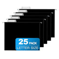25 Packs Hanging File Folders,Black Letter Size File Folder,Designed for Daily Use