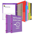 Modern 360° Pivotable Project Organizer Binder, 2 Pack Upgraded 3 Ring Set