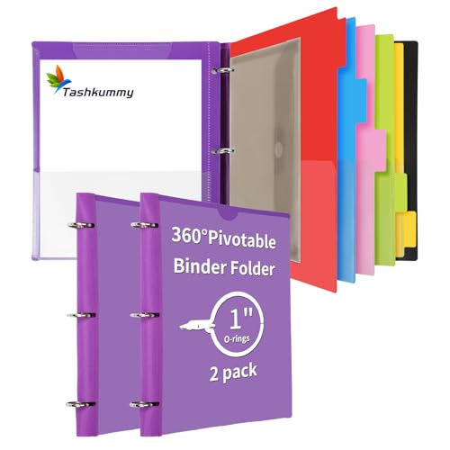 Modern 360° Pivotable Project Organizer Binder, 2 Pack Upgraded 3 Ring Set