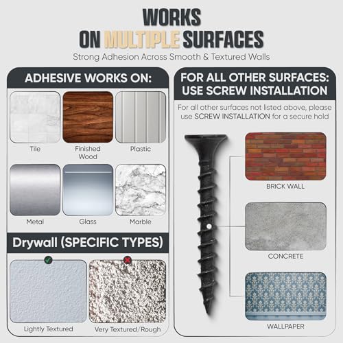 Modern Modern JP Adhesive Vinyl Wall Mount (4-Pack) – Strong for Daily Use