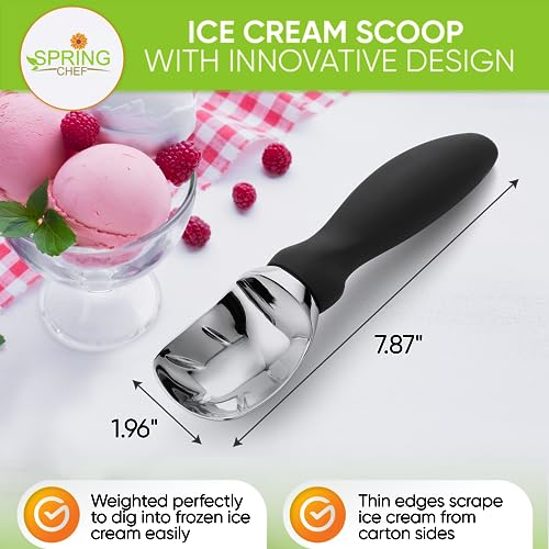 Eco-Friendly Spring Chef Heavy Duty Ice Cream Scoop with Comfortable Handle Set