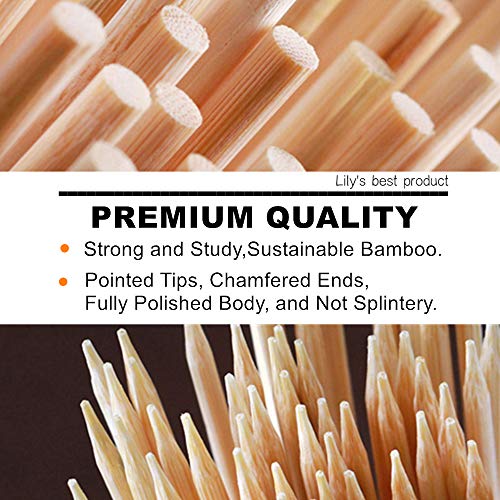 Classic HOPELF 6" Natural Bamboo Skewers for BBQ，Appetiser，Fruit，Cocktail，Kabob，Chocolate Fountain，Grilling，Barbecue，Kitchen，Crafting and Party. Set